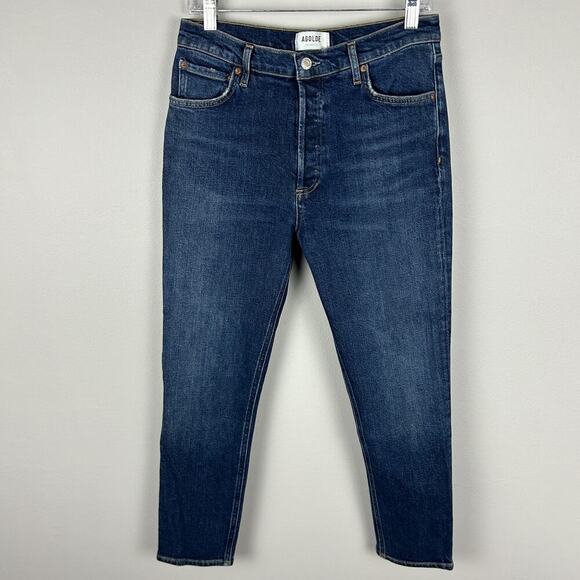 Agolde Nico Dark Wash High Rise Straight Leg Jeans 29 - Picture 2 of 7